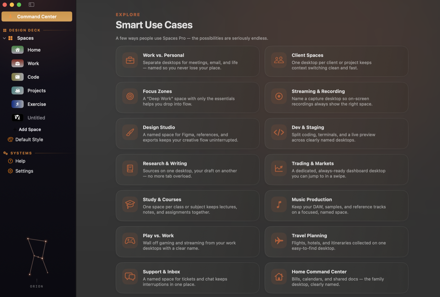 Smart use cases in Spaces Pro